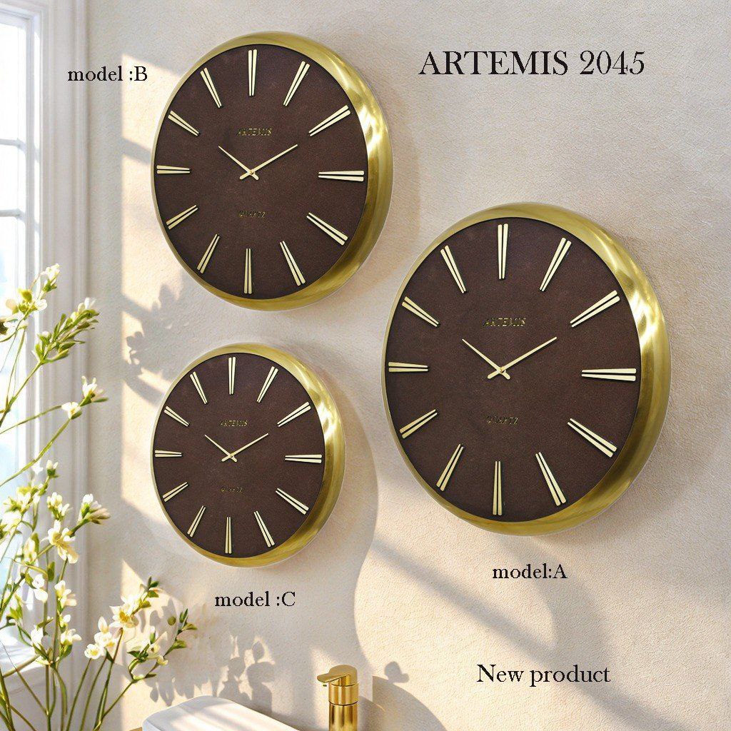 ساعت-دیواری-آرتمیس-مدل-2045-گلد-صفحه-قهوه-ای-سایز-B