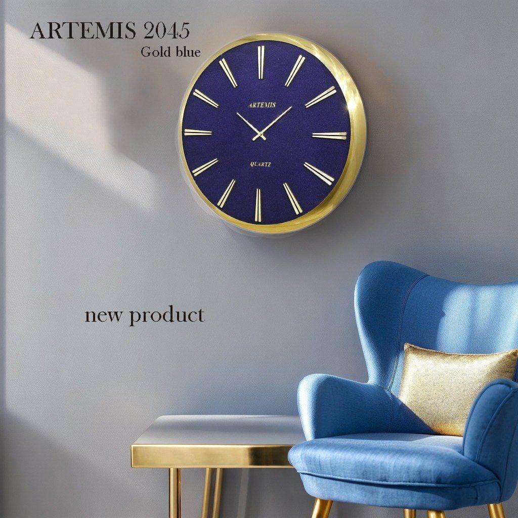 ساعت-دیواری-آرتمیس-مدل-2045-گلد-صفحه-آبی-سایز-B