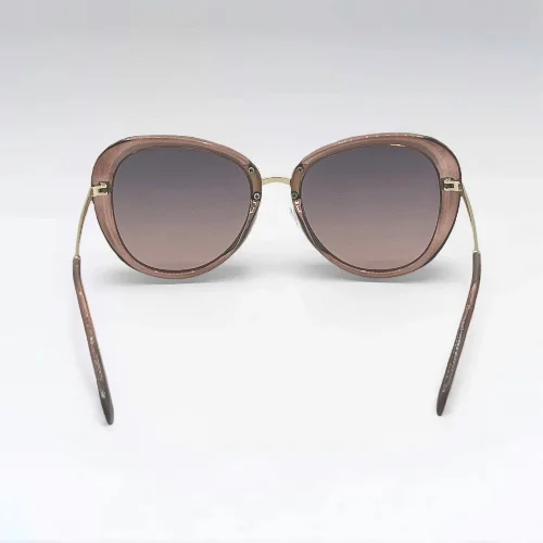 عینک-آفتابی-زنانه-پروانه-ای-فریم-شفاف-رنگ-نود-Nude-با-لنز-هایلایت-و-دسته-طلایی