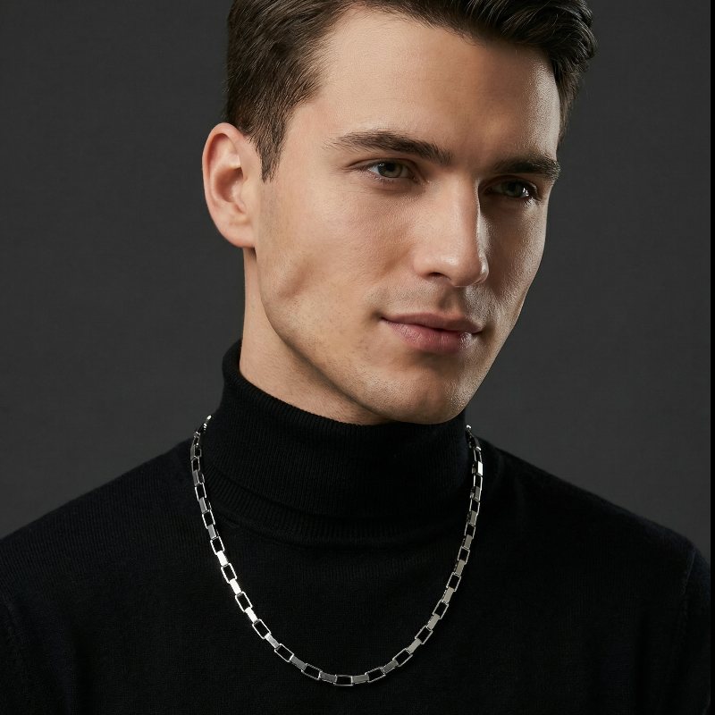 زنجیر-استیل-آجری-درشت-مردانه