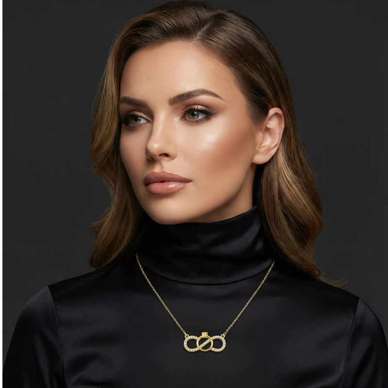 گردنبند-استیل-زنانه-بینهایت-حلقه-ای