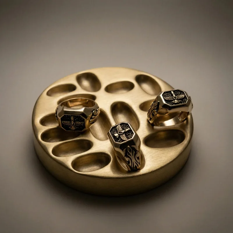 انگشتر-استیل-طلاروس-فروهر-مردانه-مستطیلی