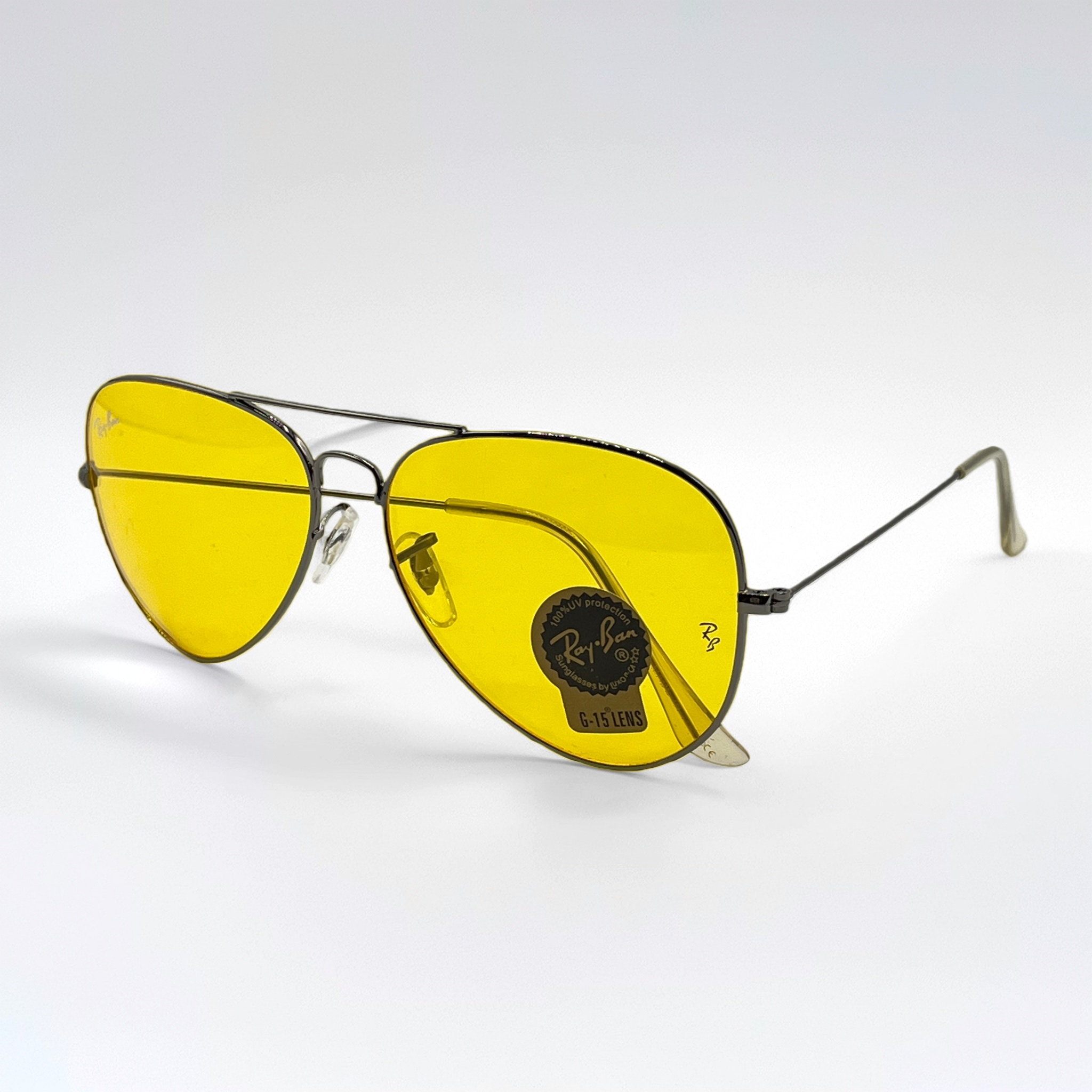 عینک شب مردانه ریبن رنگ زرد مدل پلیس