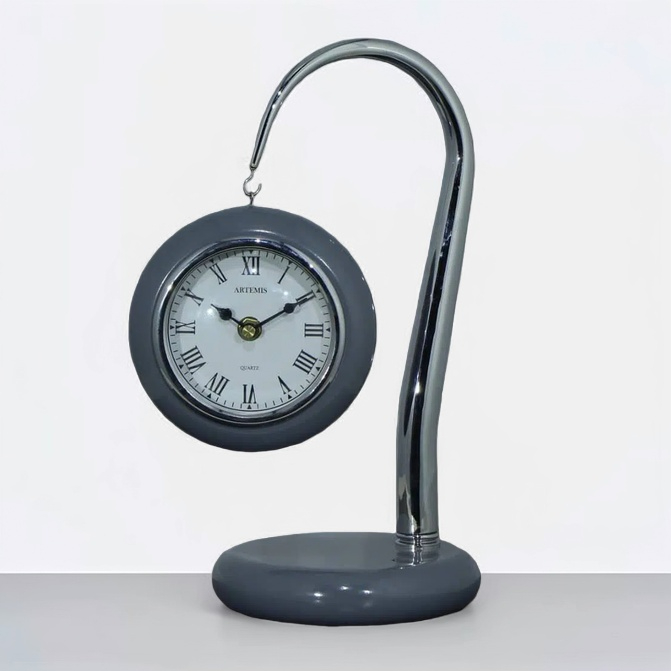 ساعت رومیزی آرتمیس مدل 1010 طوسی نقره ای