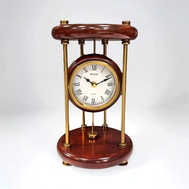 ساعت رومیزی پاندول دار آرتمیس مدل 1025 قهوه ای روشن