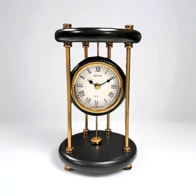 ساعت رومیزی پاندول دار آرتمیس مدل 1025 مشکی طلایی