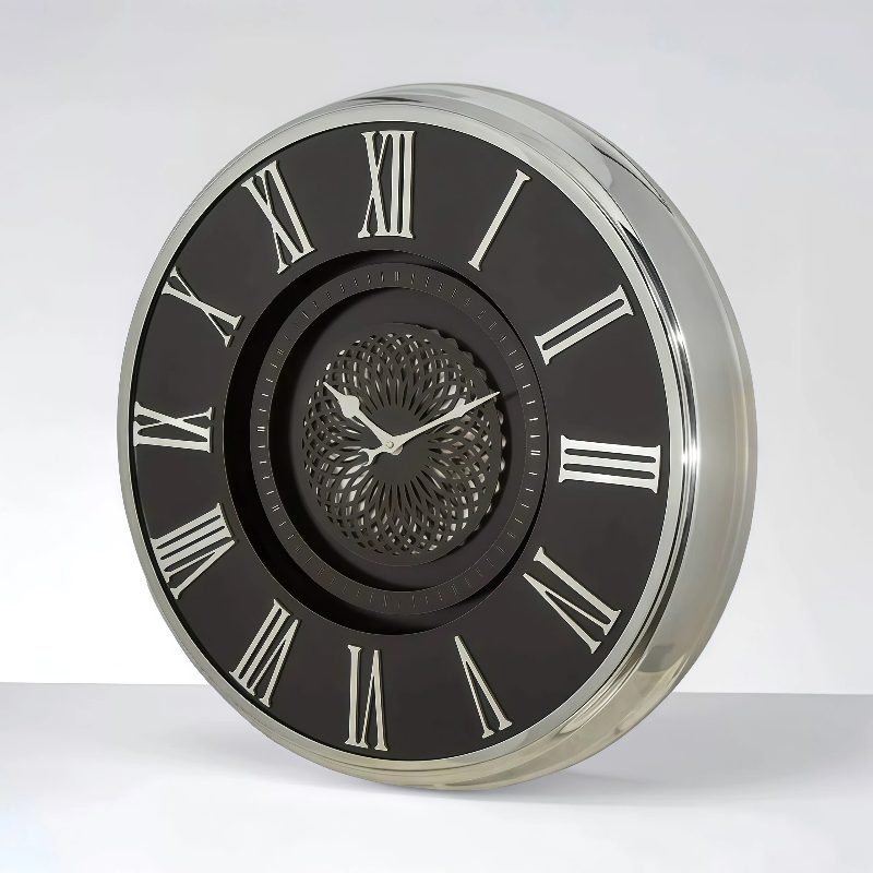 ساعت دیواری آرتمیس مدل 2044 سیلور صفحه مشکی