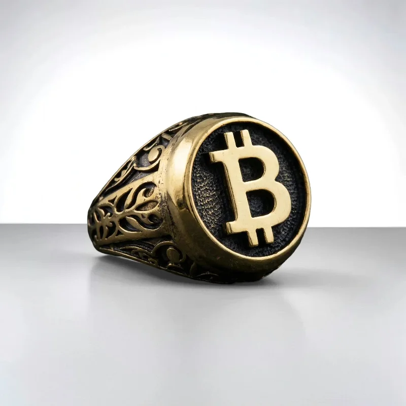 انگشتر طلاروس مردانه بیت کوین
