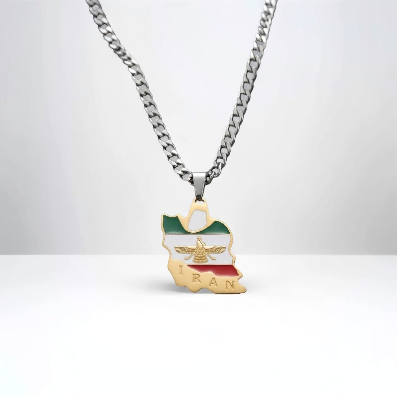 پلاک استیل ایران پرچم فروهر طلایی