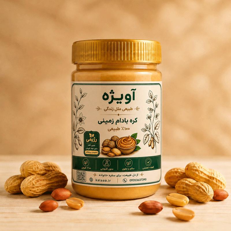 کره بادام زمینی رژیمی بدون قند و شکر 550 گرم